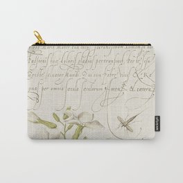 Lemon and frog vintage calligraphic art Carry-All Pouch