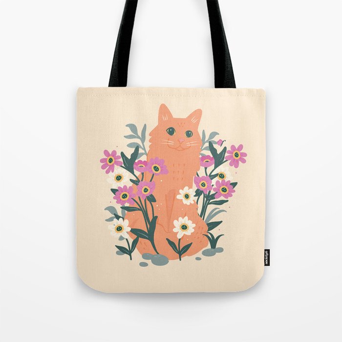 Red cat in the garden  Tote Bag