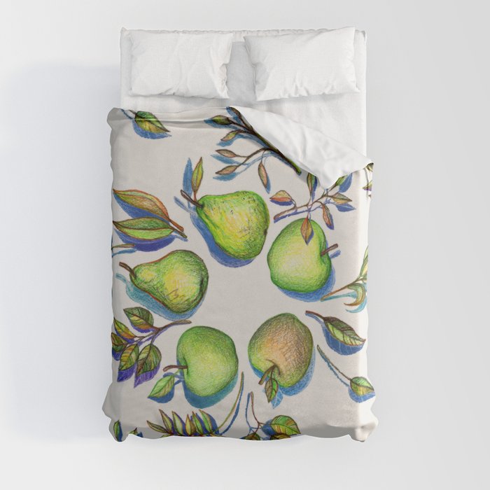 Summer's End - apples and pears Duvet Cover