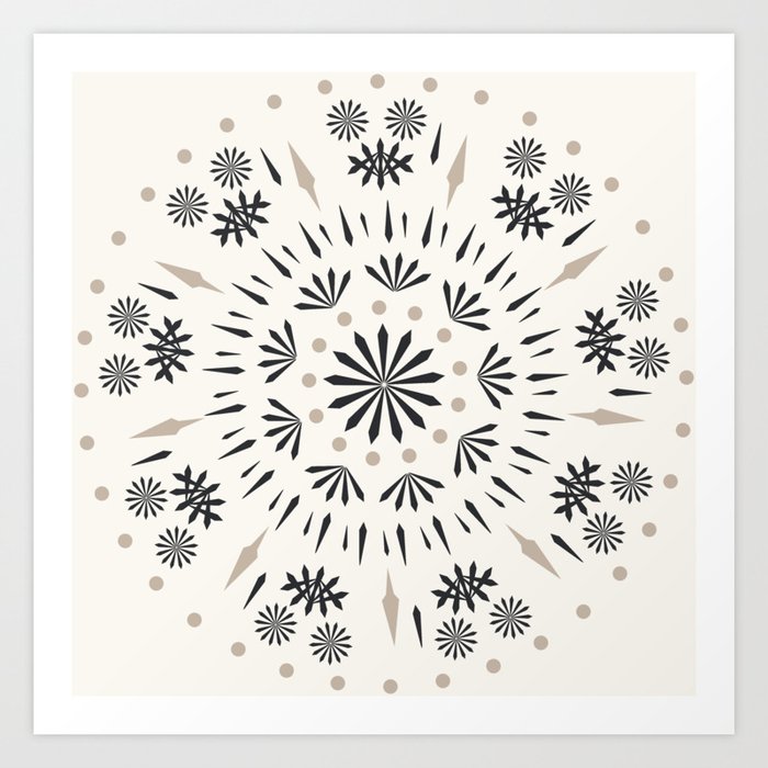Snowflakes Scandic Nordic Art Print