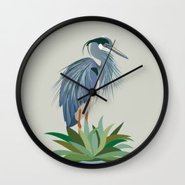 Blue Heron Wall Clock