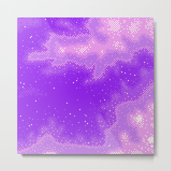 Purple Nebula (8bit) Metal Print