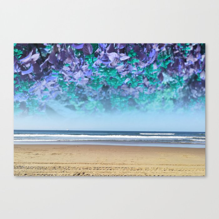 Durban beach flowered blue Canvas Print