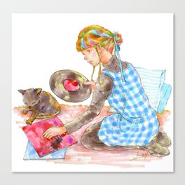 A girl with a kitten vol.2 Canvas Print