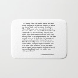 The Man In The Arena, Man In The Arena Quote Bath Mat | Inspirational Quote, Teddy Roosevelt, Digital, Vulnerability, Quotes, Positive, Typography, Man In The Arena, Motivational, Inspirational 
