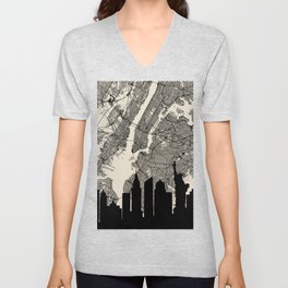NYC Skyline V Neck T Shirt