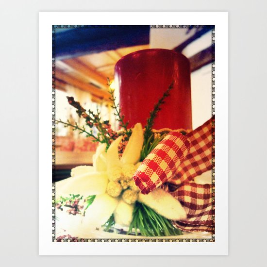 Candle and Flower Art Print