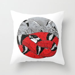 Red snake Throw Pillow