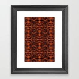 Liquid Light Series 49 ~ Orange Abstract Fractal Pattern Framed Art Print