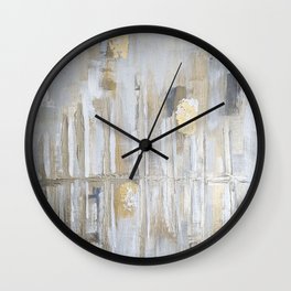 Metallic Abstract Wall Clock | Metallic, Acrylicpainting, Gold, Acrylicpaint, Acrylic, Lines, Pattern, Pretty, Grey, Wallart 