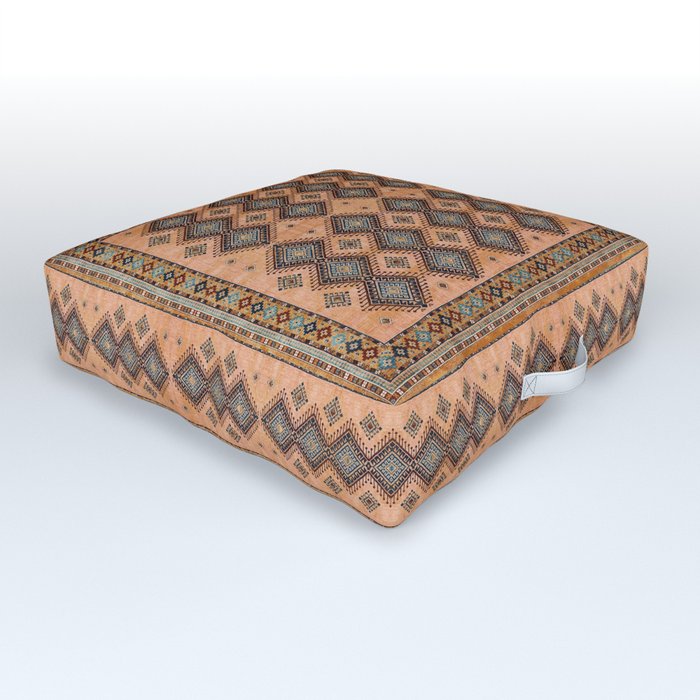 N286 - Bohemian Oriental Traditional Berber Vintage Moroccan Fabric Style Outdoor Floor Cushion
