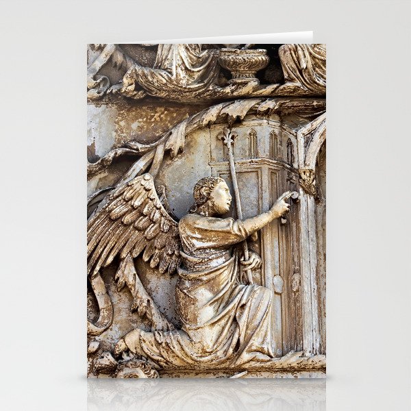 Orvieto Cathedral Facade Relief Annunciation Gothic Art Stationery Cards