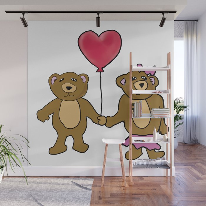 Teddy Bear Valentine Wall Mural