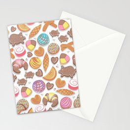 Mexican Sweet Bakery Frenzy // white background // pastel colors pan dulce Stationery Card