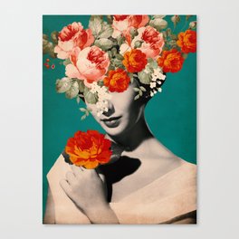 WOMAN WITH FLOWERS Canvas Print