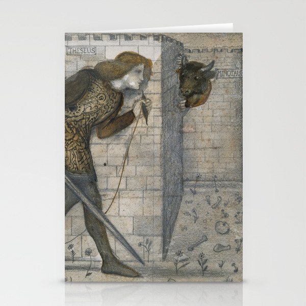 Theseus and the Minotaur in the Labyrinth - Edward Burne-Jones Stationery Cards
