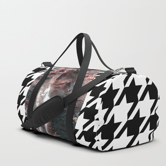 KITTEN ON A HOUNDSTOOTH PATTERN Duffle Bag