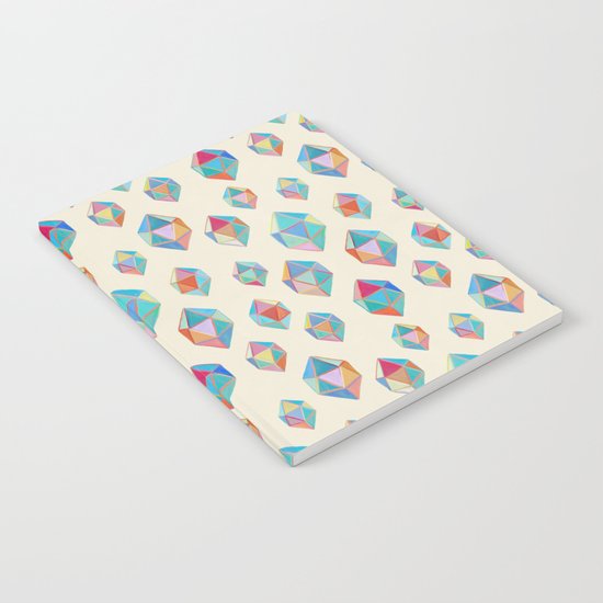Floating Gems - a pattern of painted polygonal shapes Notebook