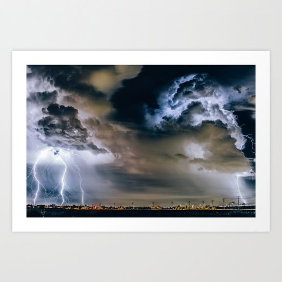 Lightning #clouds Art Print