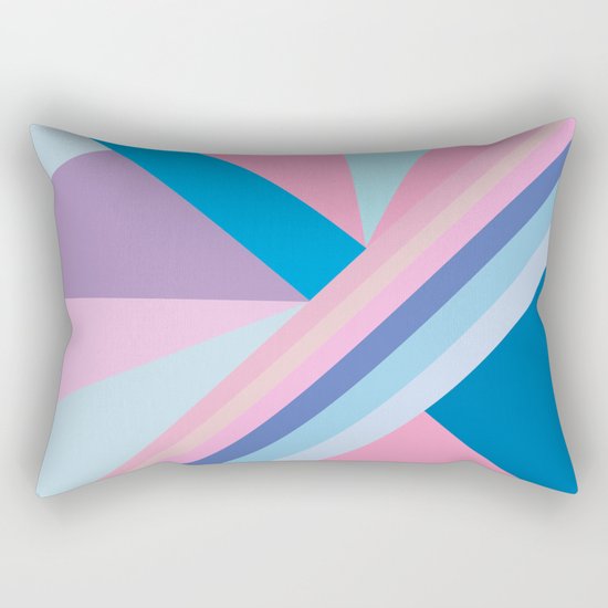 Trendy modern pink blue abstract pattern Rectangular Pillow