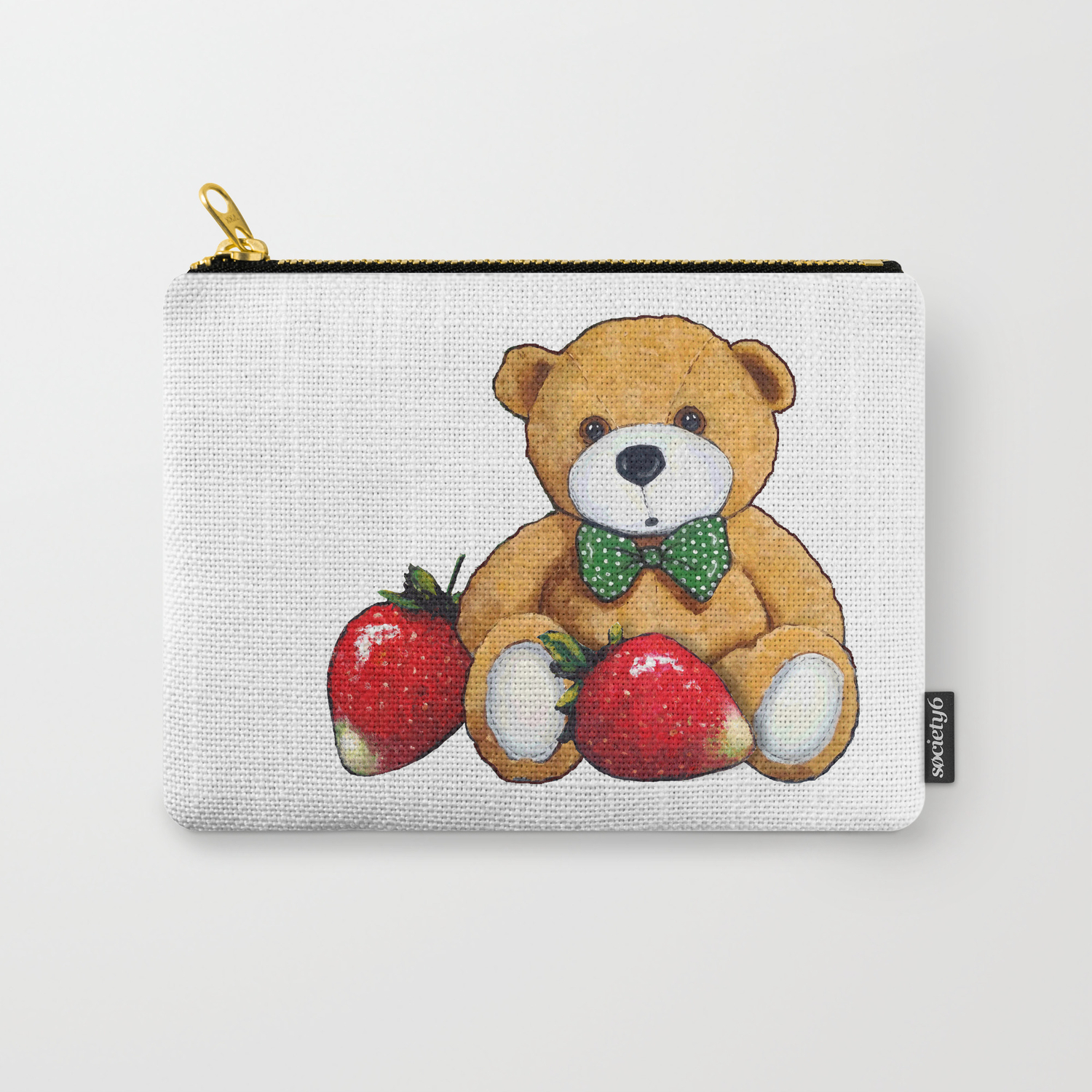 teddy bear with pouch