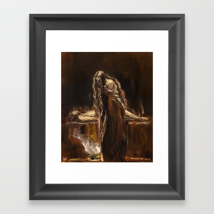 Lament of Mary Magdalene at the tomb Framed Art Print