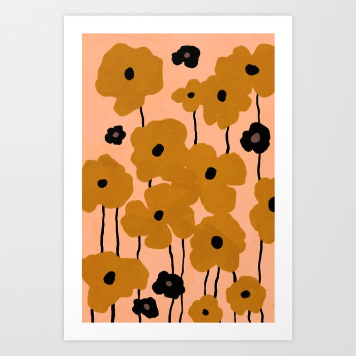 Abstract pastel wild blossoms  Art Print