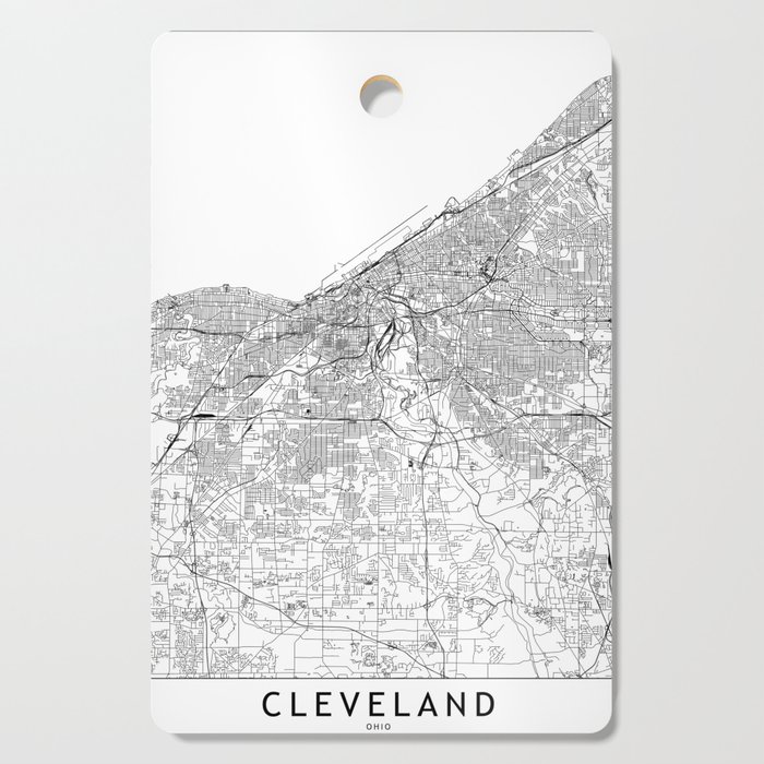 Cleveland White Map Cutting Board