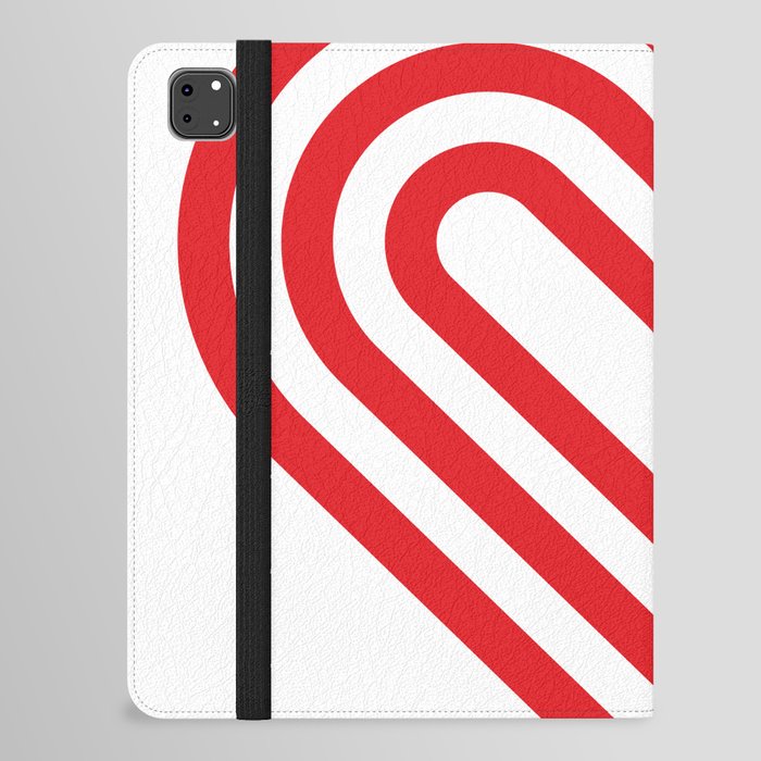 3 layers of red heart-shaped lines iPad Folio Case
