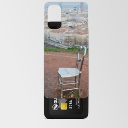 Curiosities garden | Lonely steel chair in the heights of Lyon, France Android Card Case