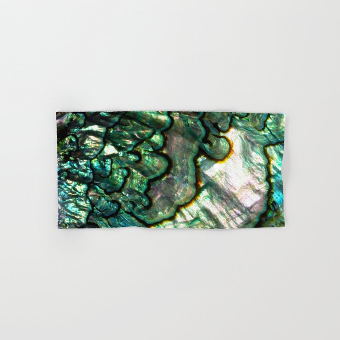 Shimmering Green Abalone Mother of Pearl Hand & Bath Towel