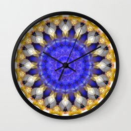 Purple Royalty Mandala - Purple And Gold Art Wall Clock