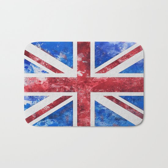 Union Jack Great Britain Flag Grunge Bath Mat