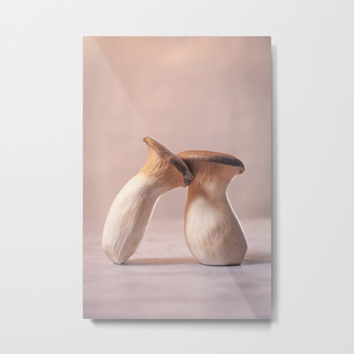 Lean on me - King Oyster Mushrooms l Food Photography Art Metal Print
