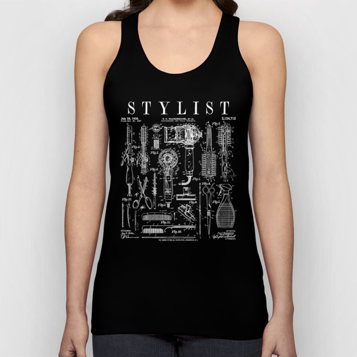 Hair Stylist Hairdresser Hairdressing Salon Vintage Patent Tank Top