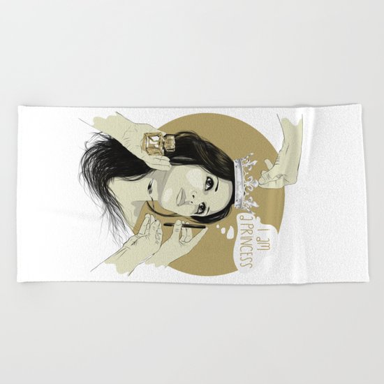 I am a princess Beach Towel