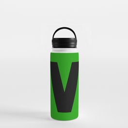 letter V (Black & Green) Water Bottle
