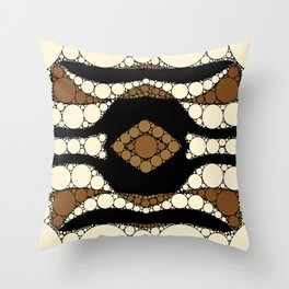 cora - abstract design in cream, black, and brown Throw Pillow