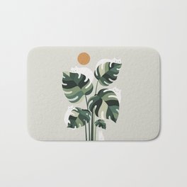 Cat and Plant 11 Bath Mat | Houseplant, Hope, Catandplant, Indoorplant, Green, Cat, Happy, Drawing, Monstera, Soothing 