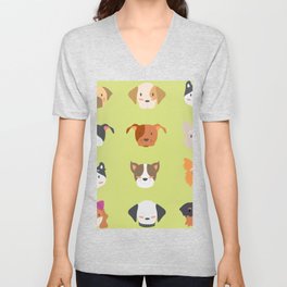 cheerful dog  V Neck T Shirt