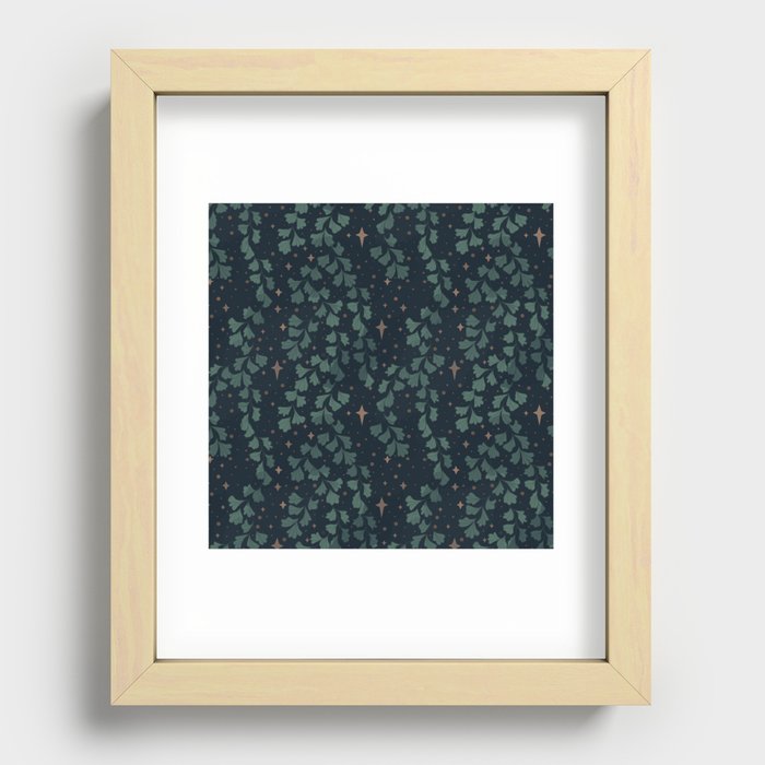 Stars though the ferns Recessed Framed Print