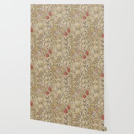 William Morris Vintage Golden Lily Biscuit Brick  Wallpaper