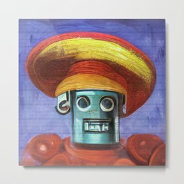 Mexican robot AI painting Metal Print