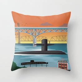 Groton, CT - Submarine Homeport Throw Pillow