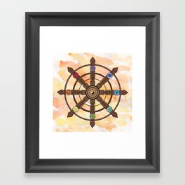Buddhism Dharma Wheel Framed Art Print