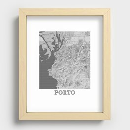 Porto city map sketch Recessed Framed Print