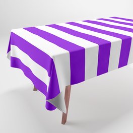 Vertical Stripes (Violet & White Pattern) Tablecloth