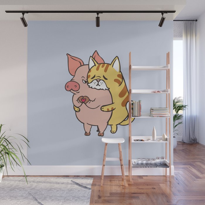 Friend Not Food Cat Wall Mural