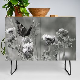 Butterfly on a Thistle in the Scottish Highlands Credenza