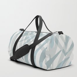 Digital palm leaves in pastel blue and gray Duffle Bag